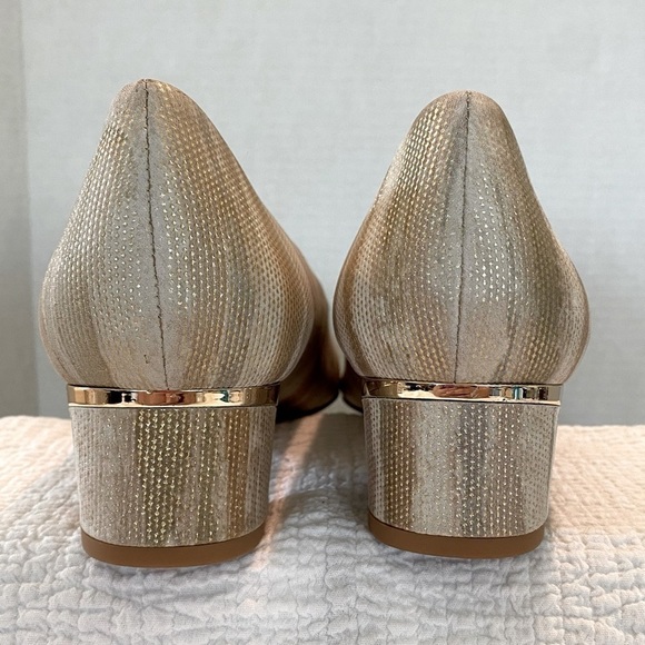 NWOT — Vaneli Gold Embossed 1” Heel Pumps in Size 11 N - Picture 7 of 14